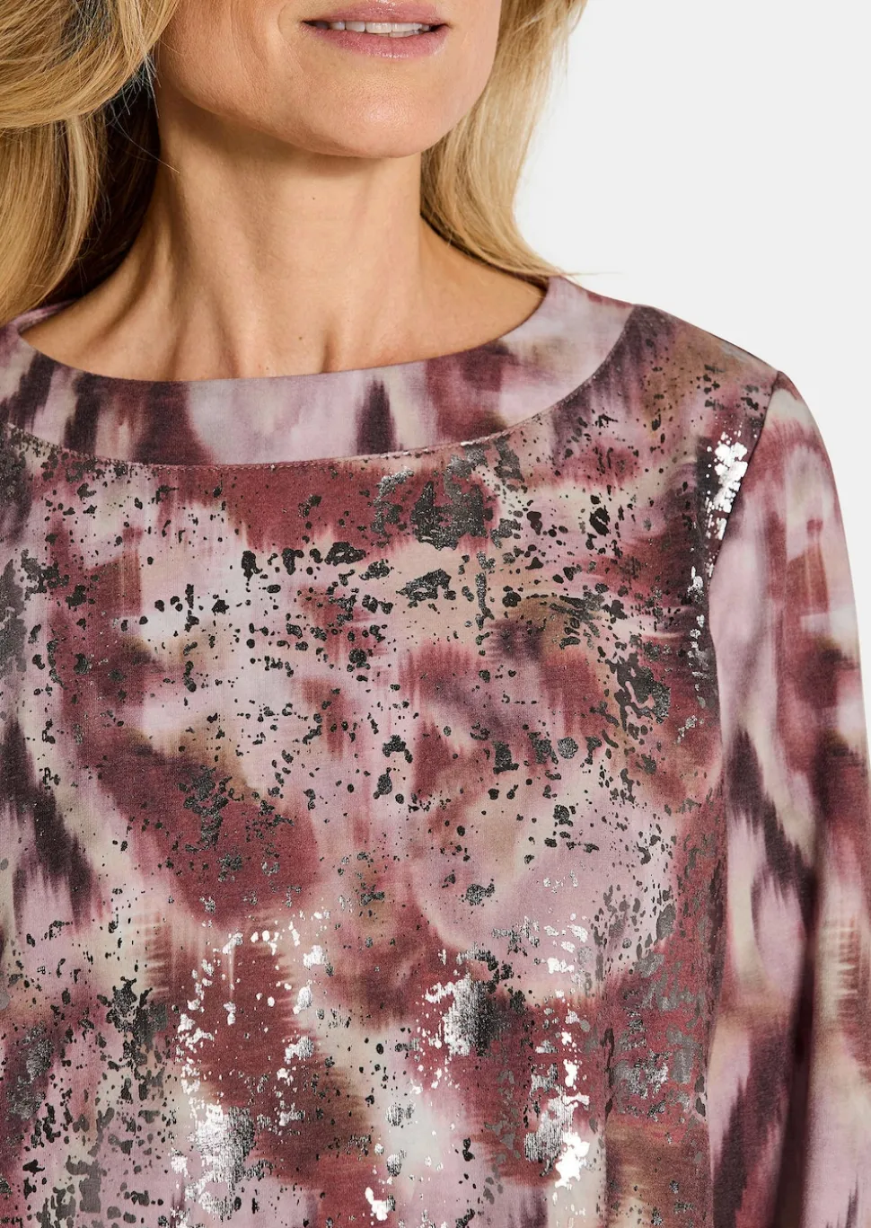 Sweatshirt in Metallic-Optik