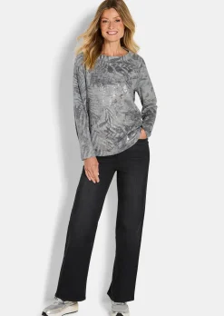 Sweatshirt in Metallic-Optik