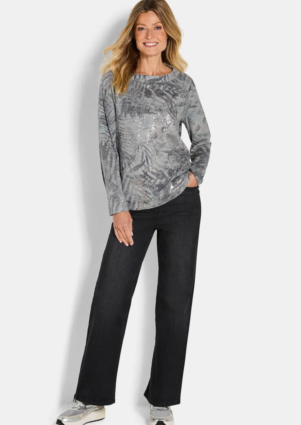 Sweatshirt in Metallic-Optik