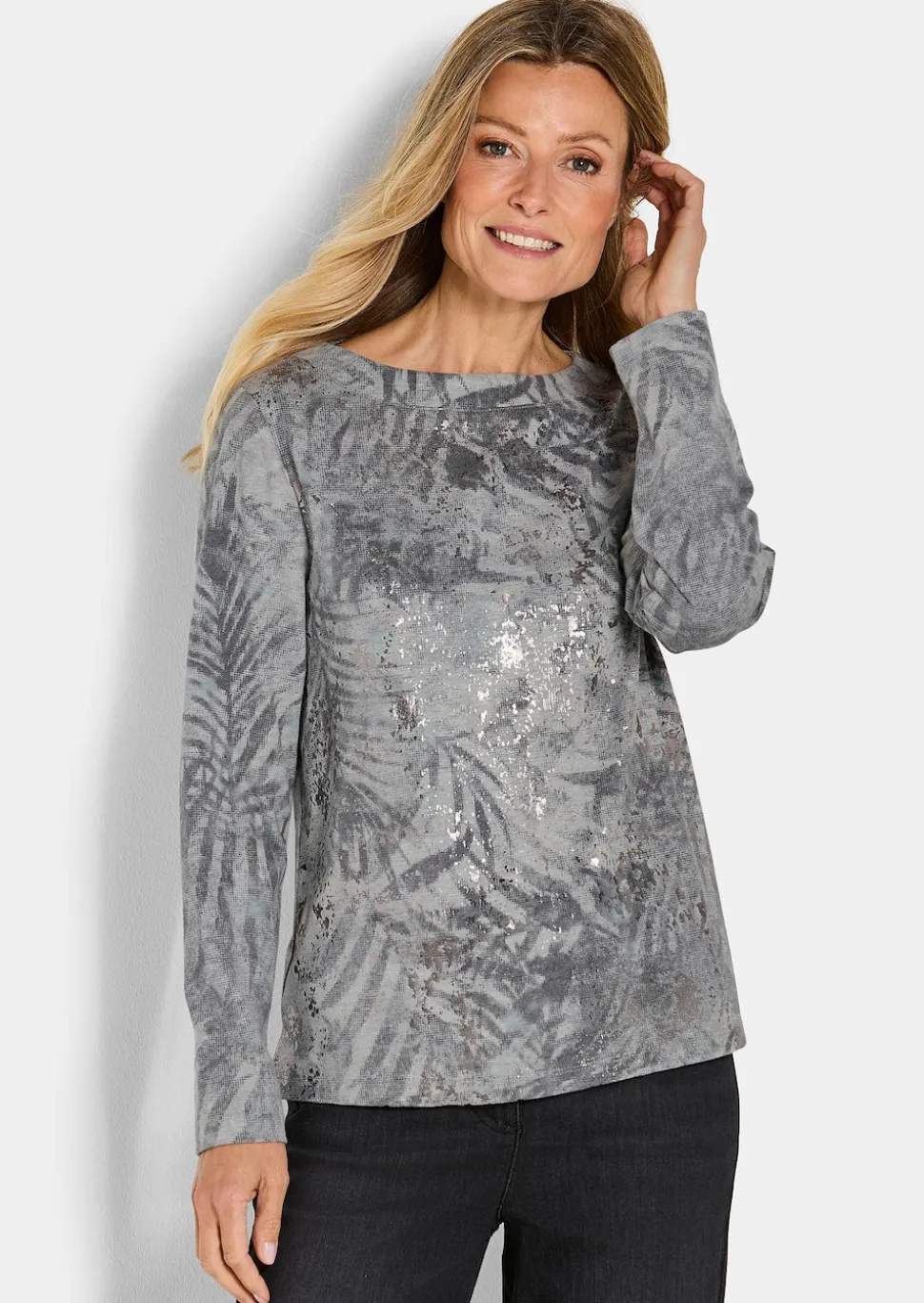 Sweatshirt in Metallic-Optik