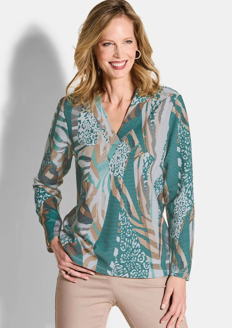 Sweatshirt in Ottoman-Optik