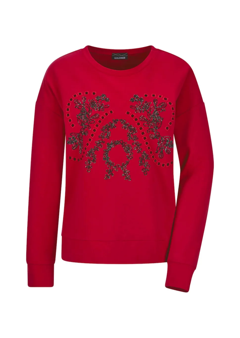 Sweatshirt mit femininer Stickerei