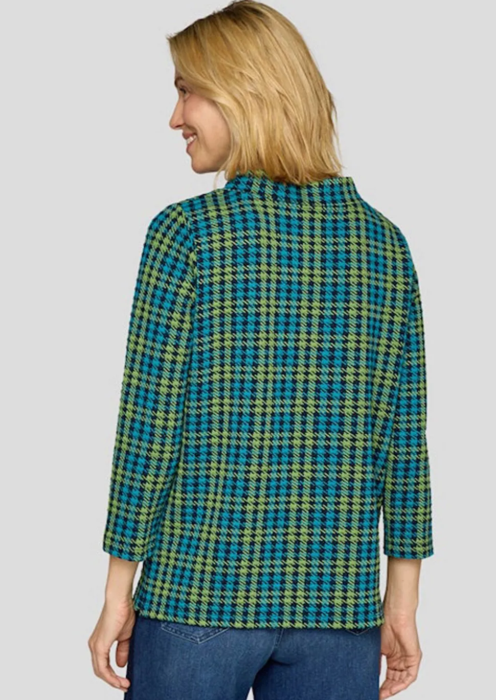 Sweatshirt mit Hahnentrittmuster