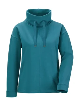 Sweatshirt mit halsfernen Kragen und Tunnelzug