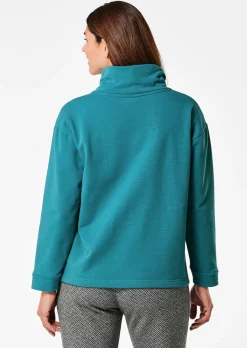 Sweatshirt mit halsfernen Kragen und Tunnelzug