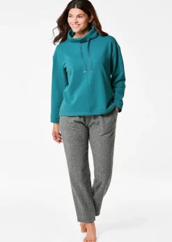 Sweatshirt mit halsfernen Kragen und Tunnelzug