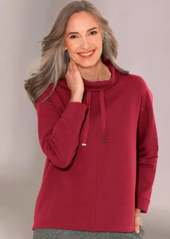 Sweatshirt mit halsfernen Kragen und Tunnelzug