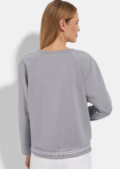 Sweatshirt mit Kordelzug und Paspeln