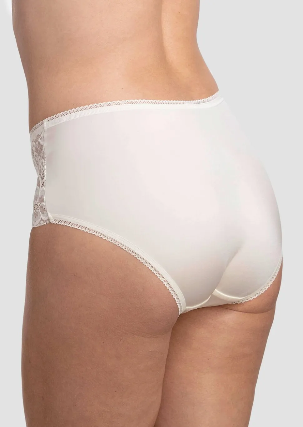 Taillenslip mit Blumendruck und Spitze