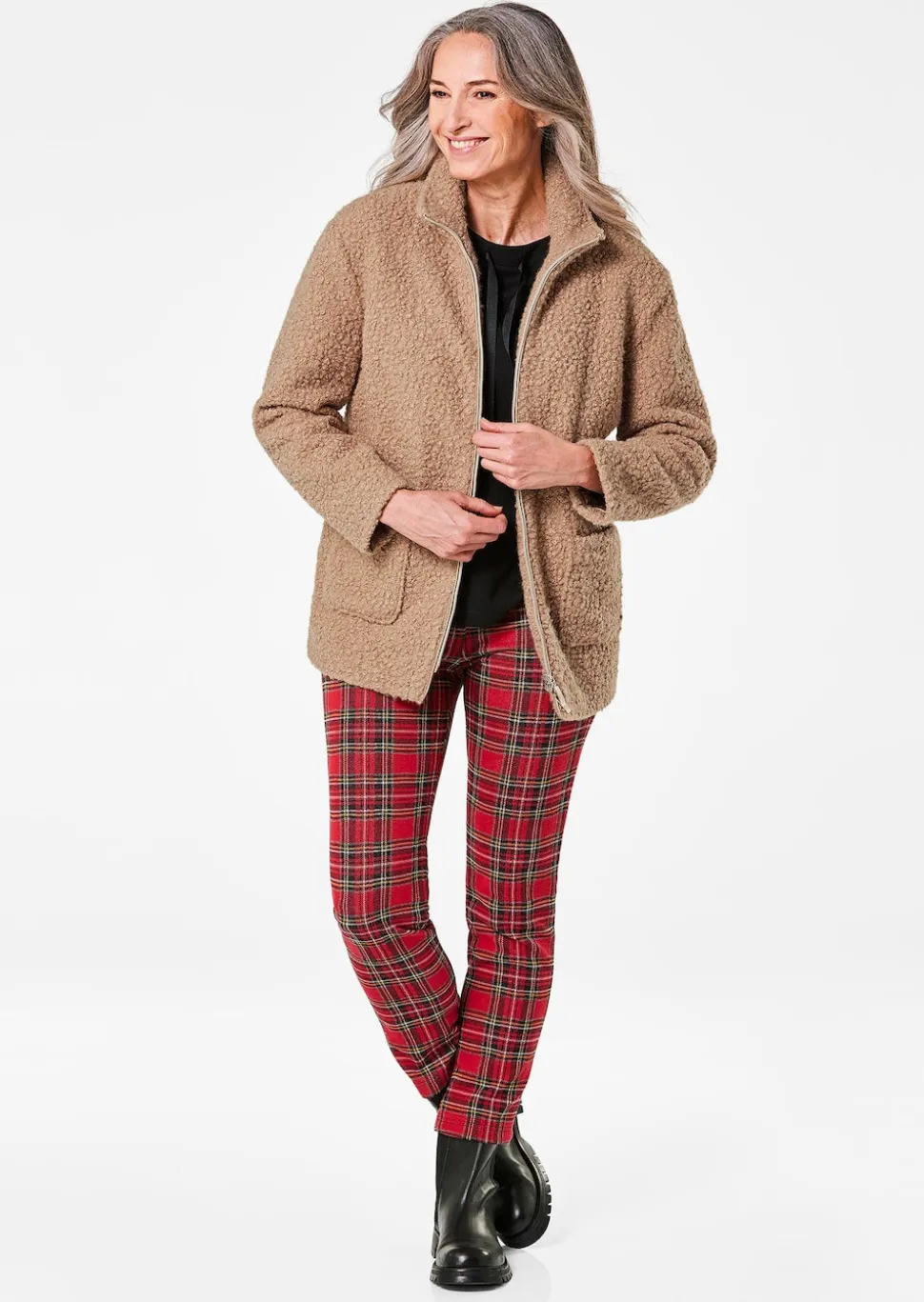 Teddy Jacke mit Stehkragen