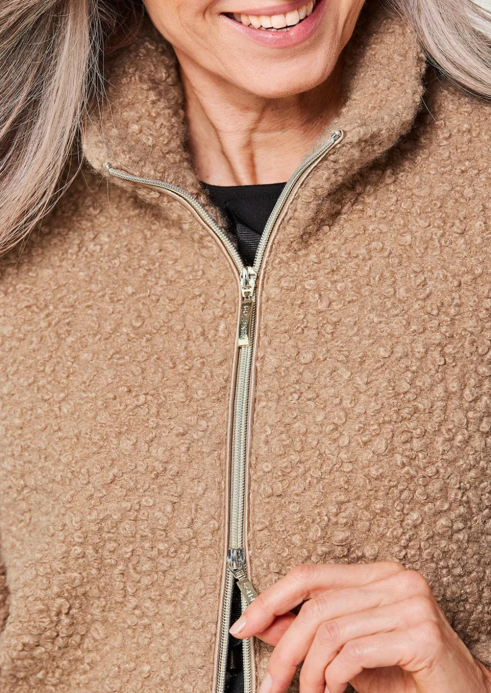 Teddy Jacke mit Stehkragen