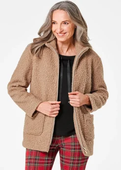 Teddy Jacke mit Stehkragen