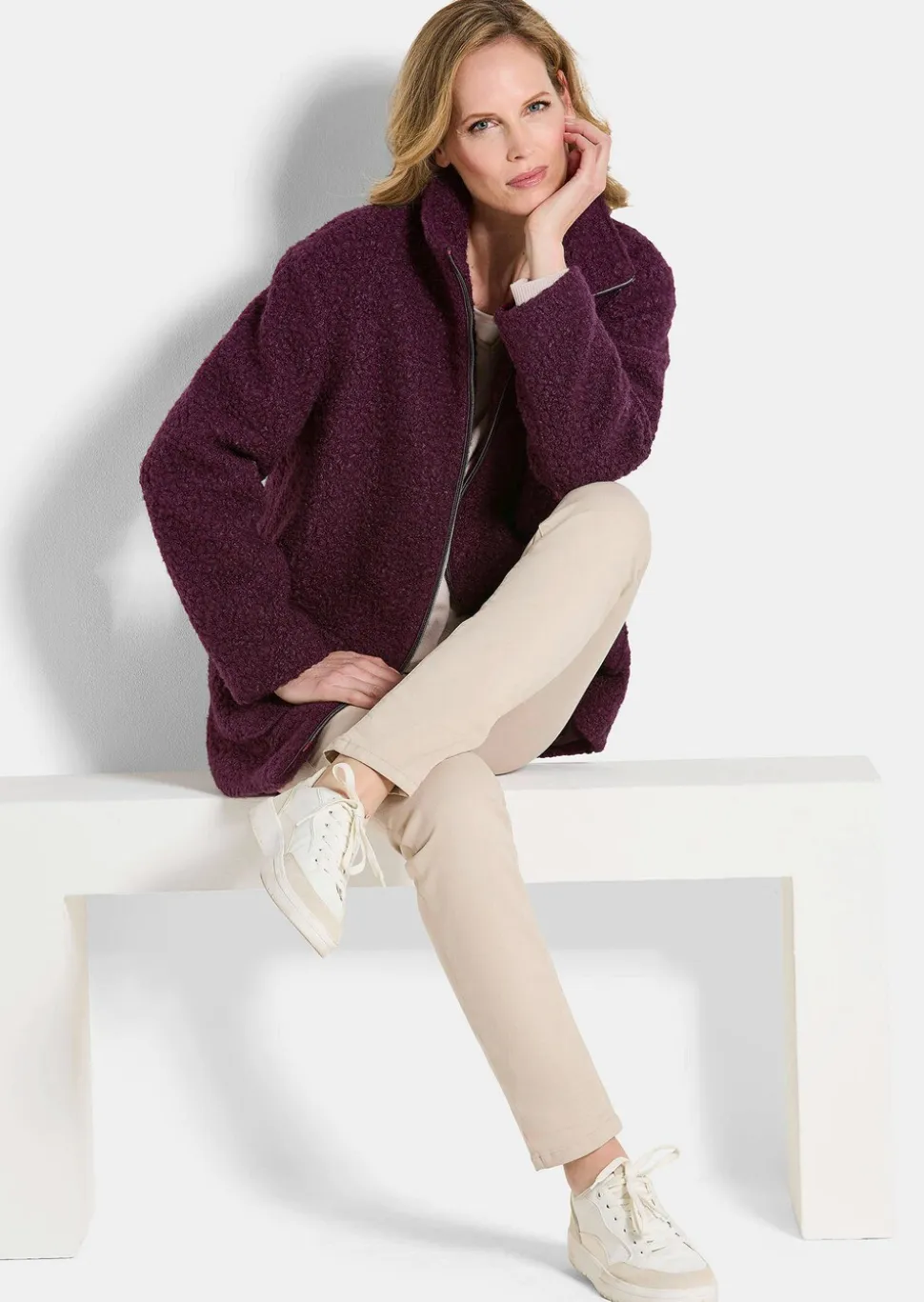Teddy Jacke mit Stehkragen