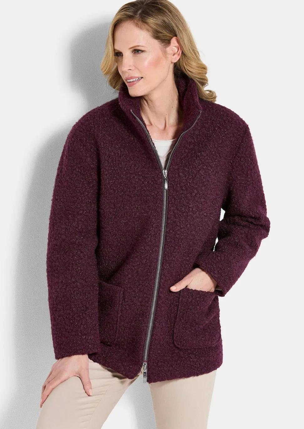 Teddy Jacke mit Stehkragen