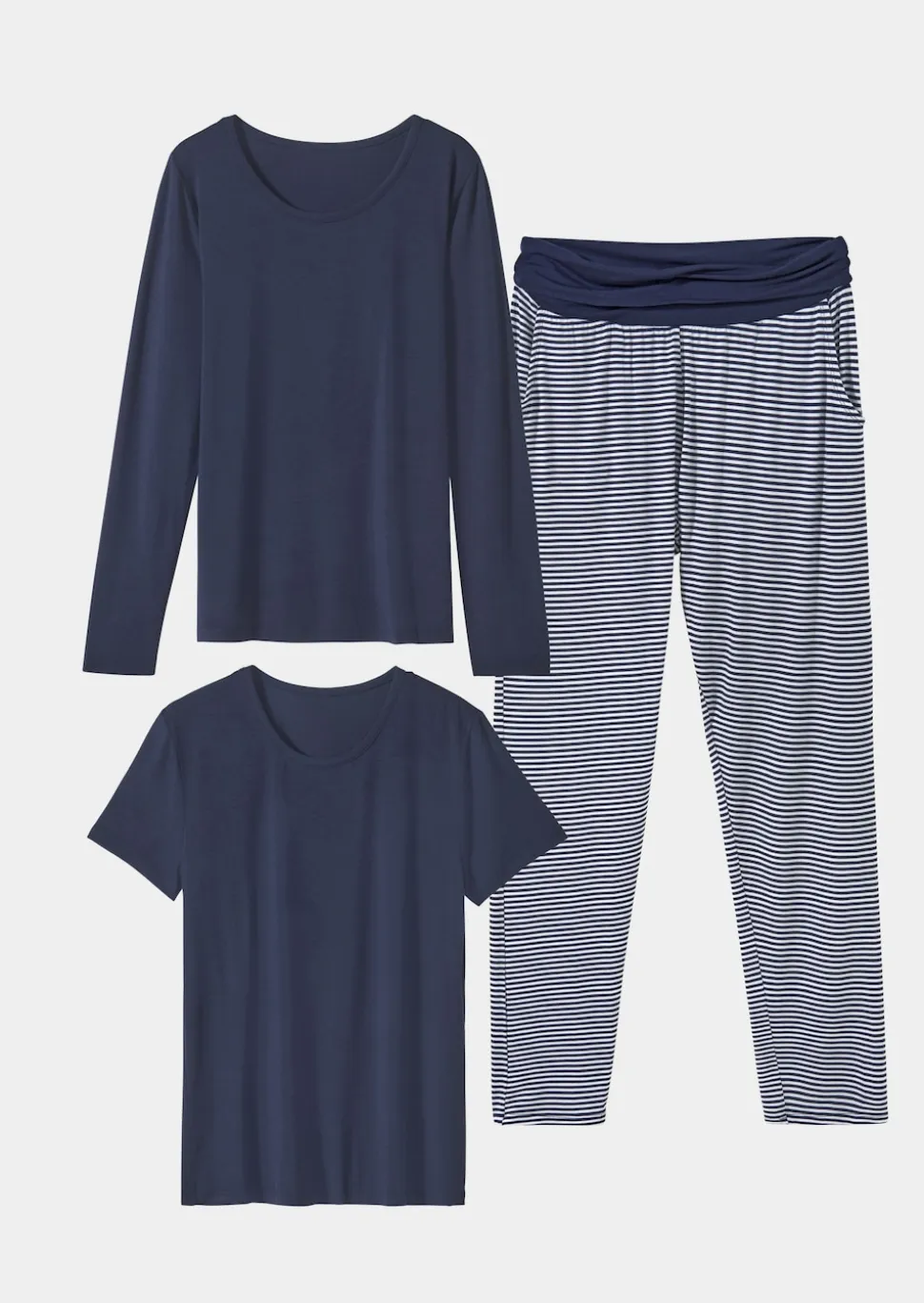 3tlg. Jersey-Loungewear-Set