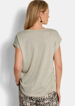 Top mit effektvollem Glanz