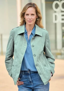 Trench-Jacke in Crash-Optik