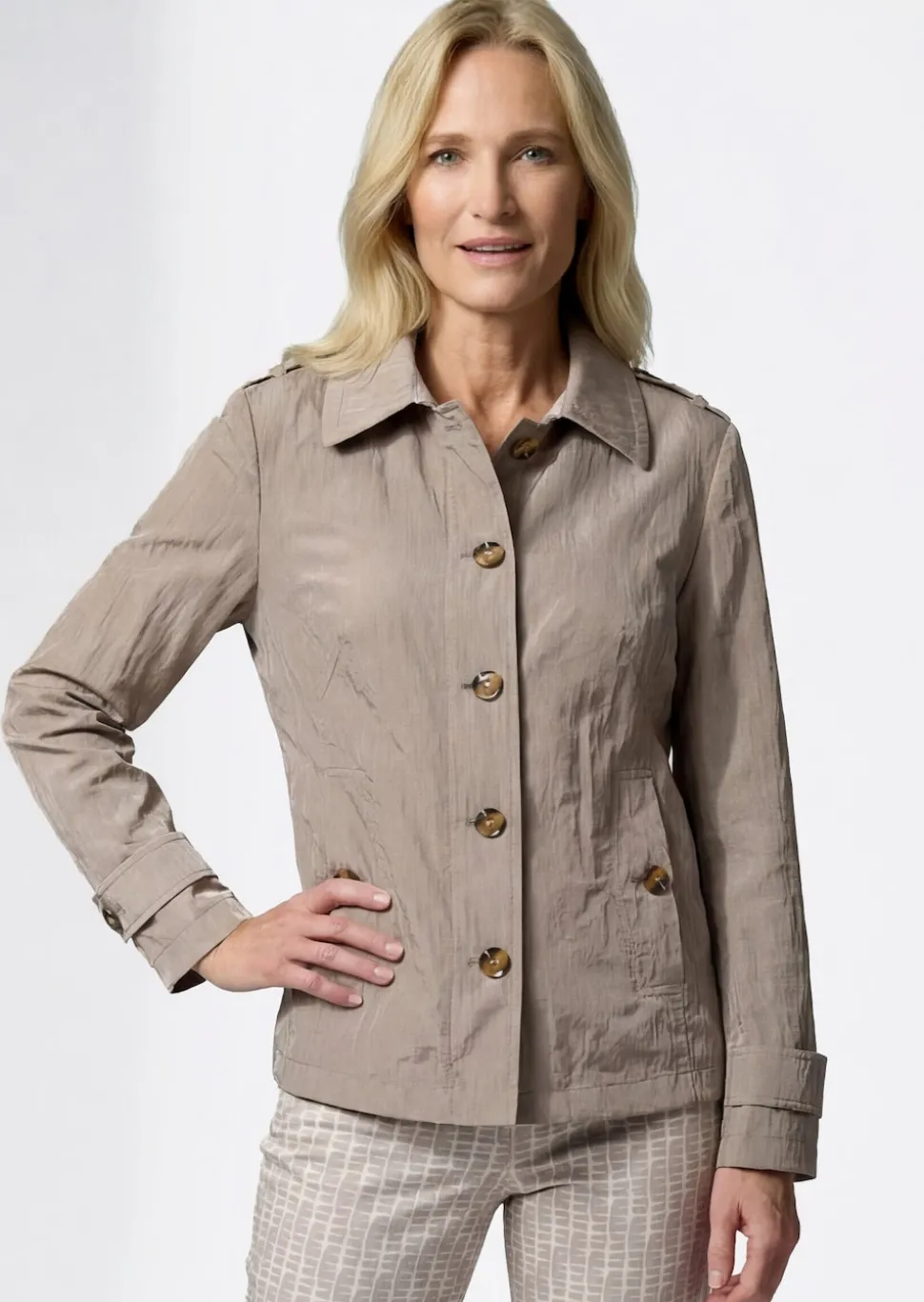 Trench-Jacke in Crash-Optik