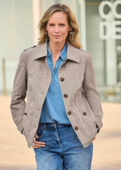 Trench-Jacke in Crash-Optik