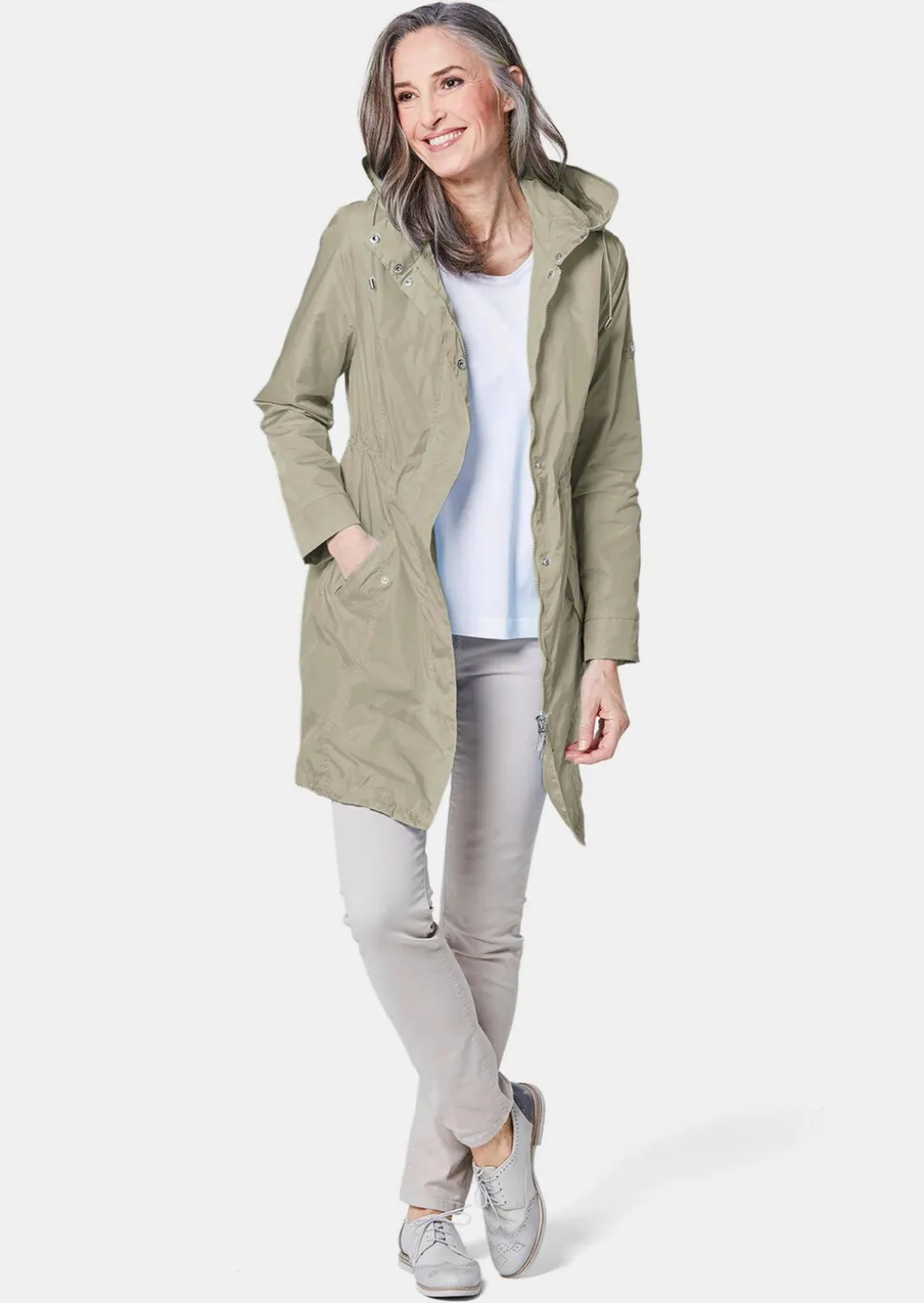 Trendiger leichter Regen Parka aus funktionalem Material