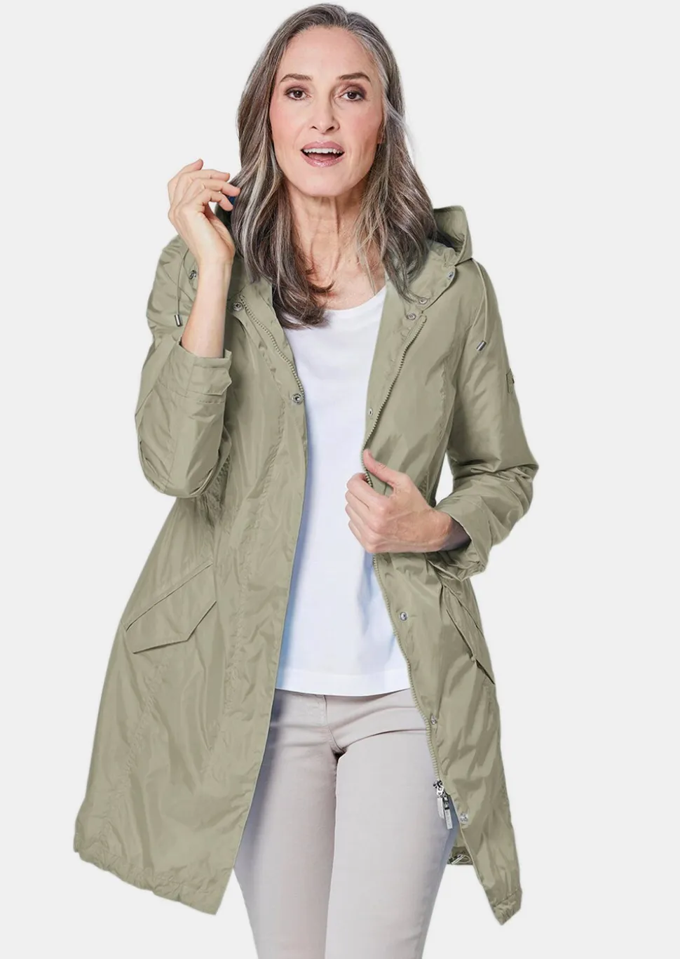 Trendiger leichter Regen Parka aus funktionalem Material