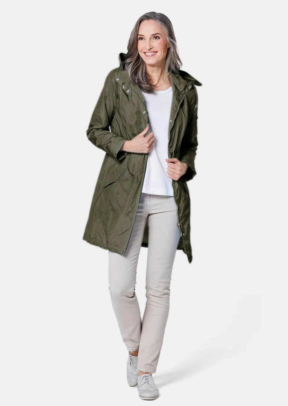 Trendiger leichter Regen Parka aus funktionalem Material