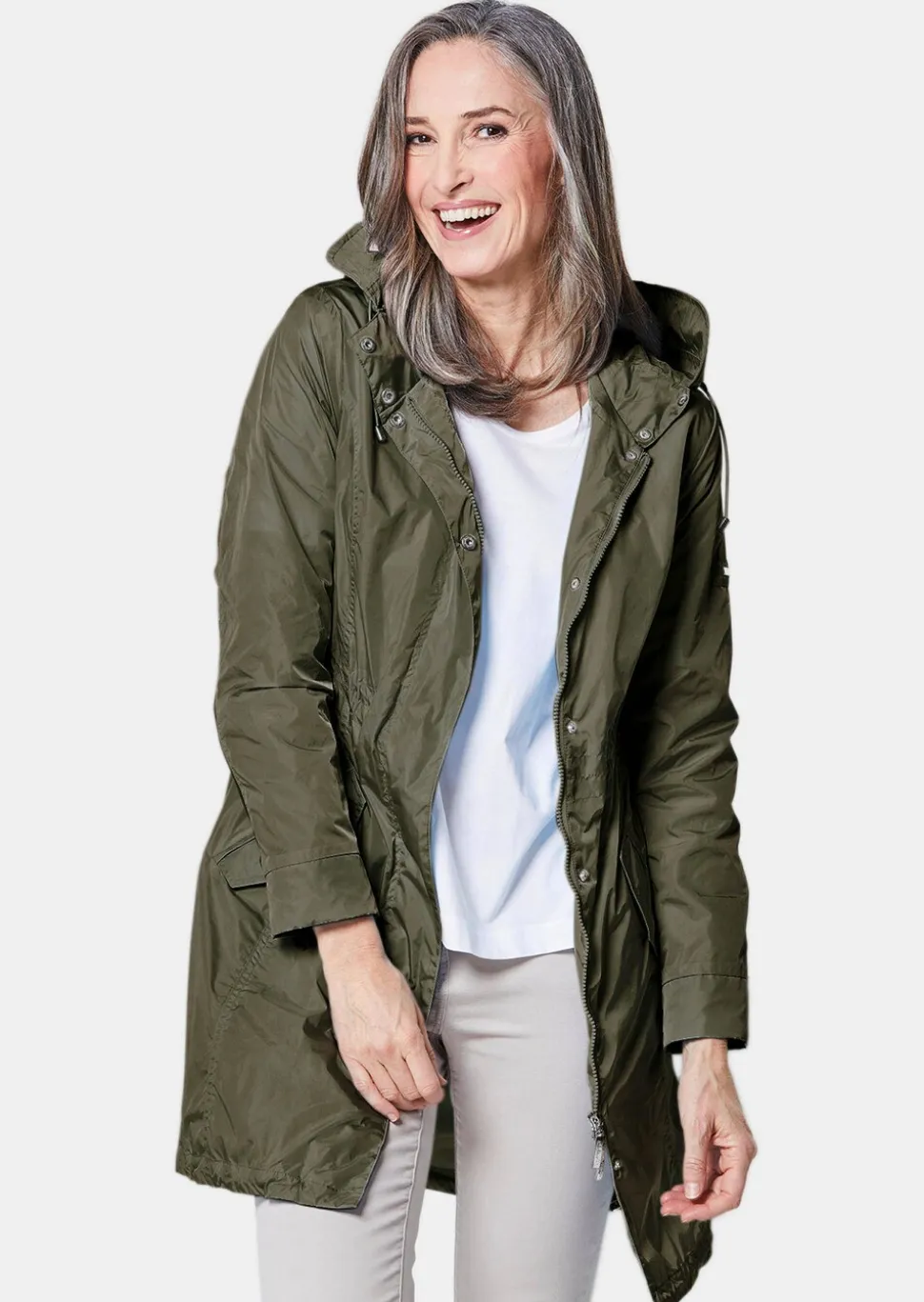 Trendiger leichter Regen Parka aus funktionalem Material