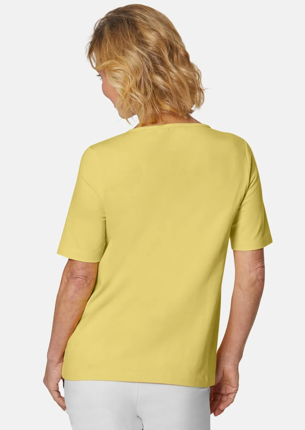 T-Shirt mit charmantem Ausschnitt und Schmucksteinchen
