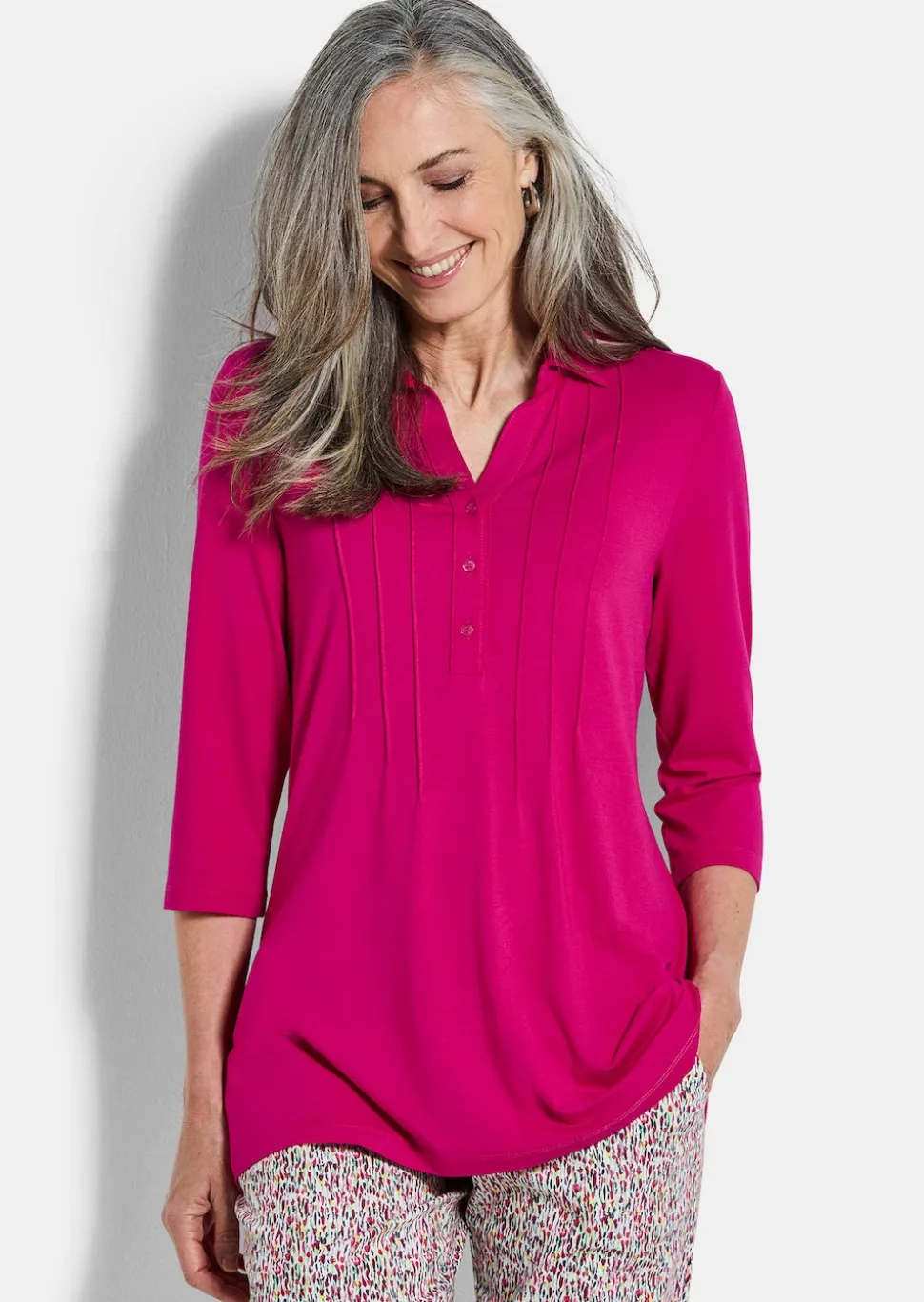 Tunikashirt aus Jersey mit Biesen