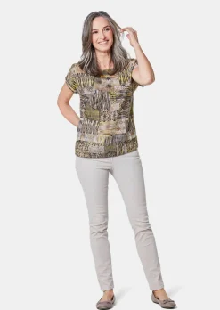 Ultraleichte Druckbluse aus reiner Baumwolle