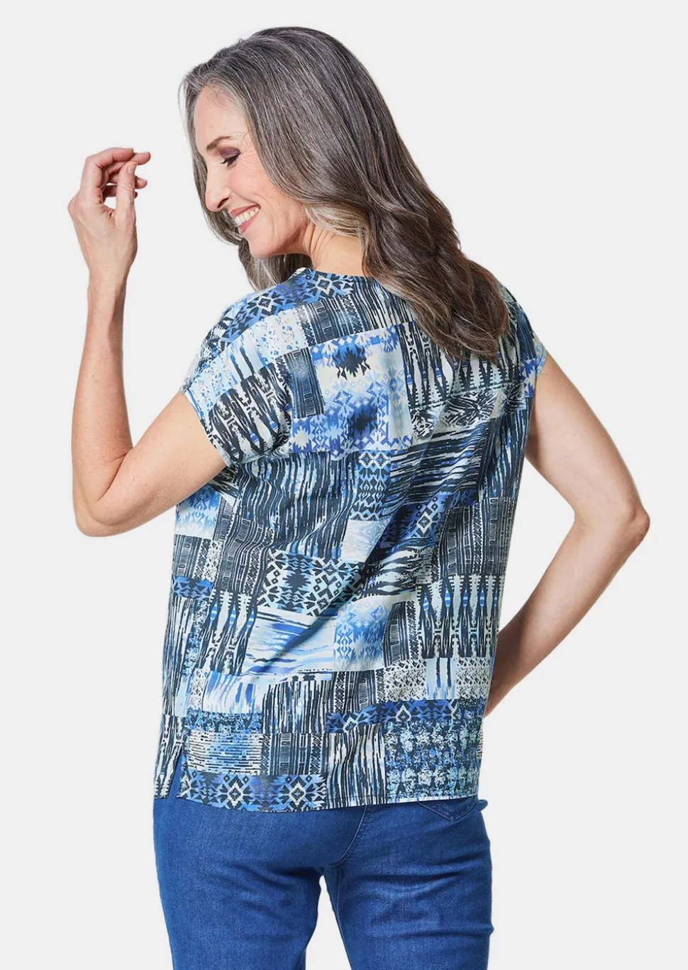 Ultraleichte Druckbluse aus reiner Baumwolle