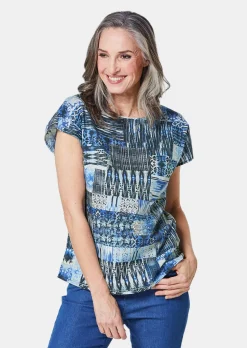 Ultraleichte Druckbluse aus reiner Baumwolle