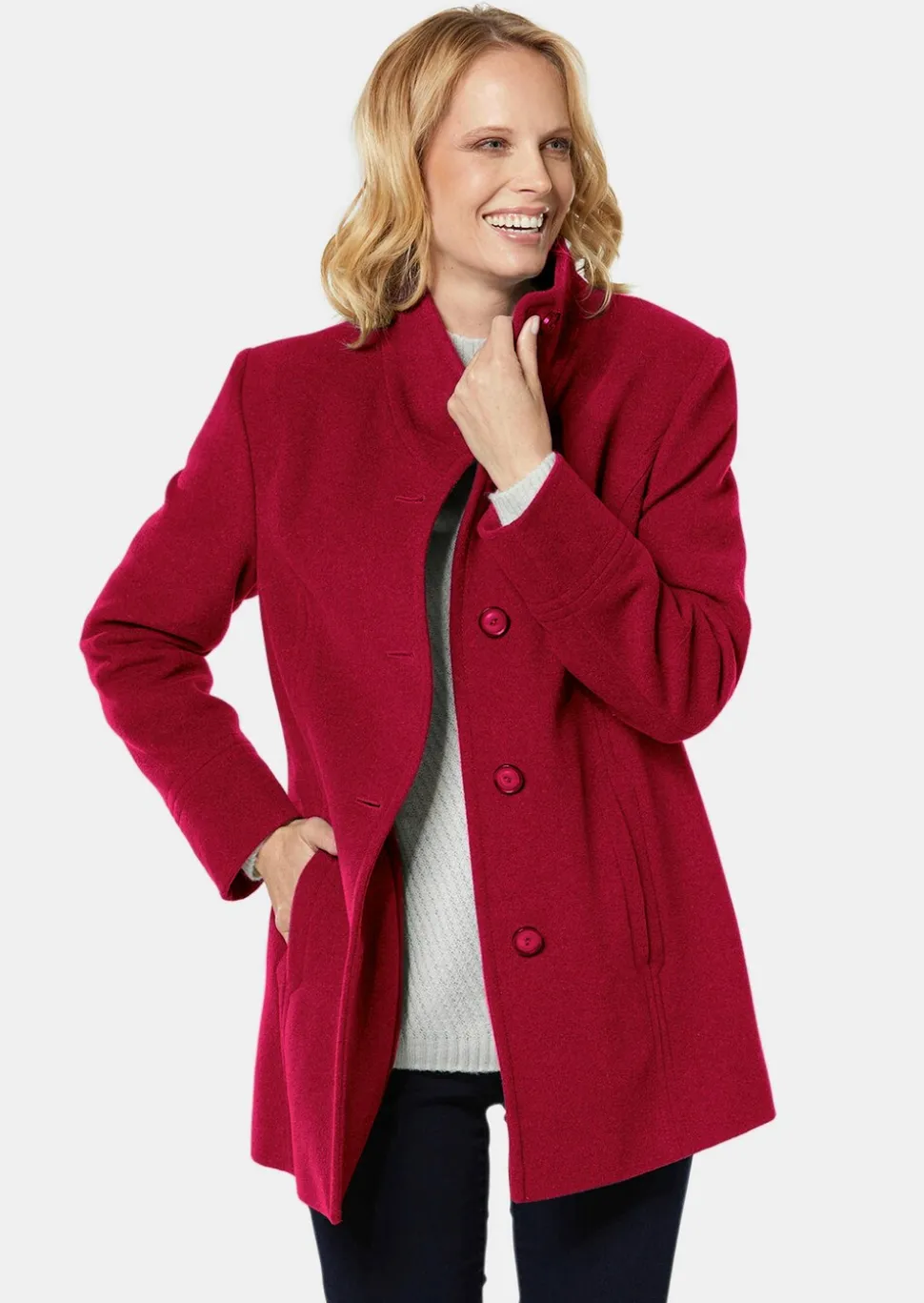 Unentbehrliche Wolljacke mit feinen Details