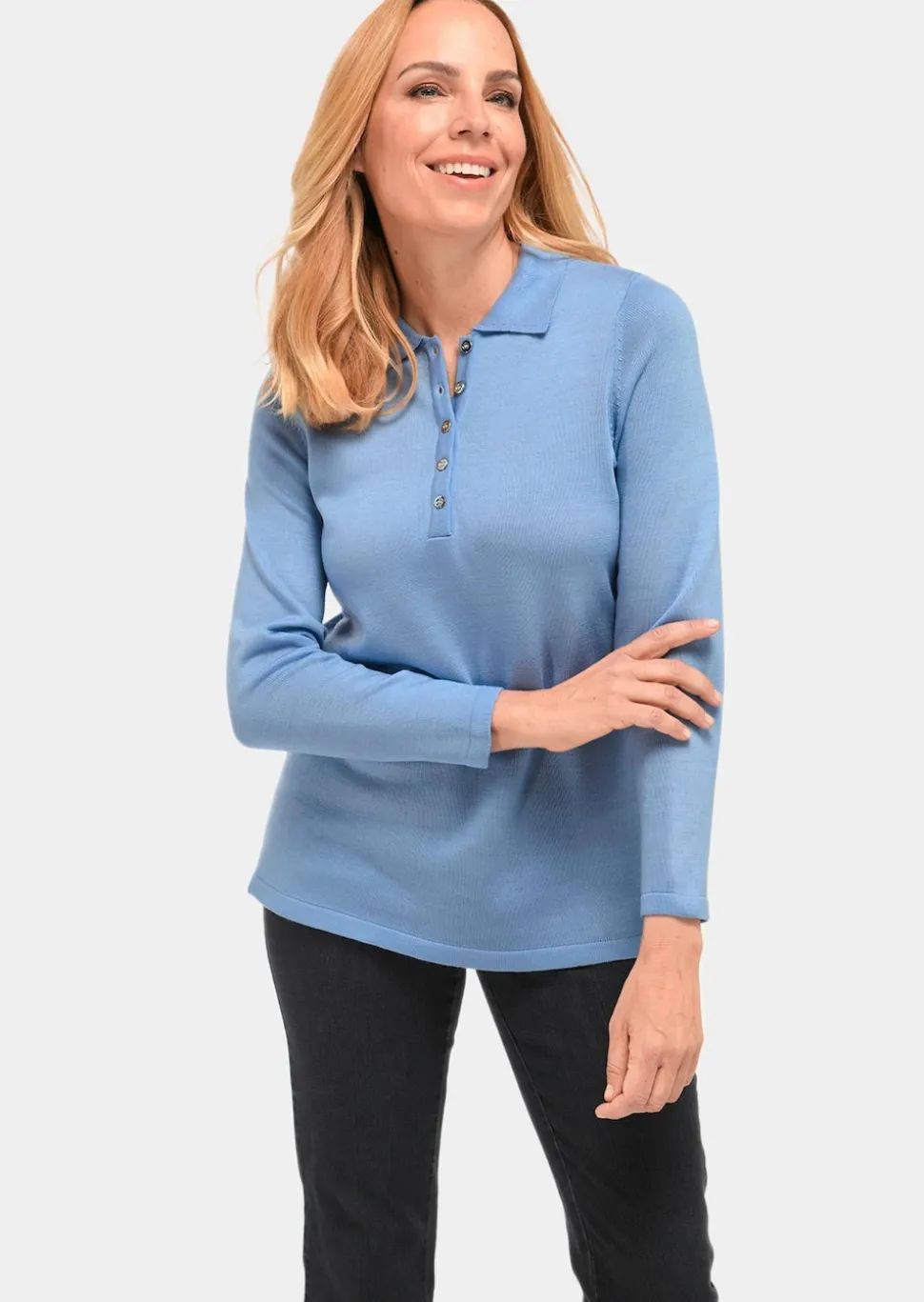 Unkomplizierter Pullover mit Polokragen