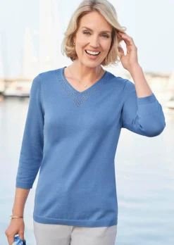 Unkomplizierter Pullover mit V-Ausschnitt