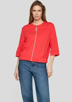 Verkürzte Jerseyjacke mit Glitzerdetail