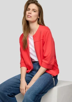 Verkürzte Jerseyjacke mit Glitzerdetail