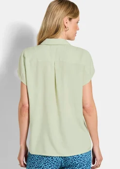 Viskose-Bluse mit Hemdkragen