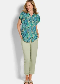 Viskose-Bluse mit Knopfleiste