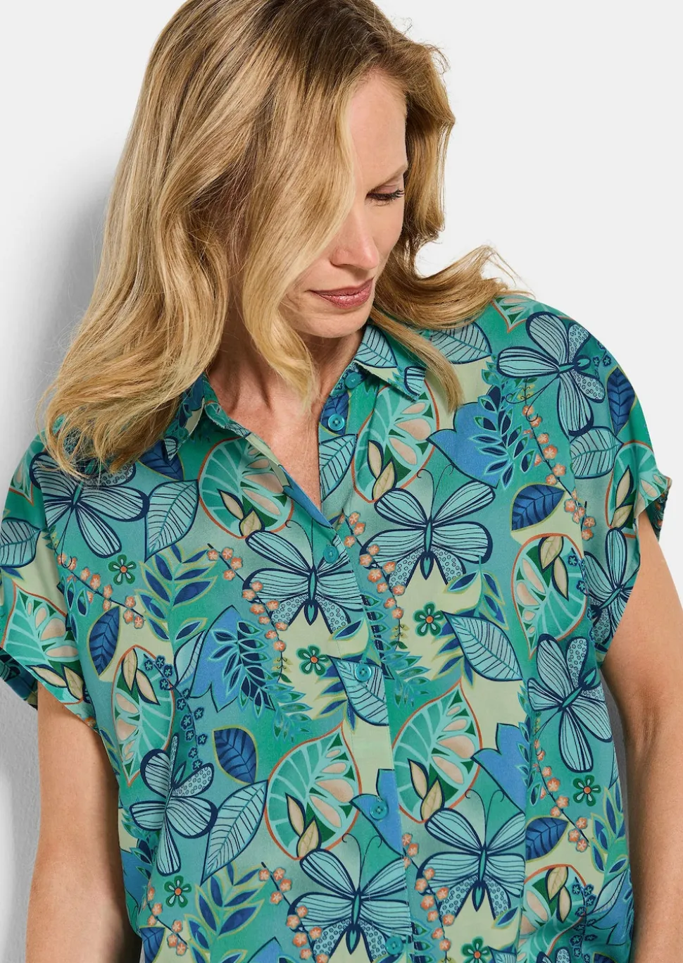 Viskose-Bluse mit Knopfleiste