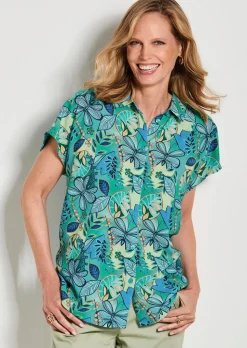 Viskose-Bluse mit Knopfleiste