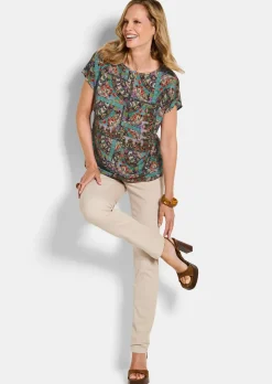Viskose-Bluse mit Orient-Print