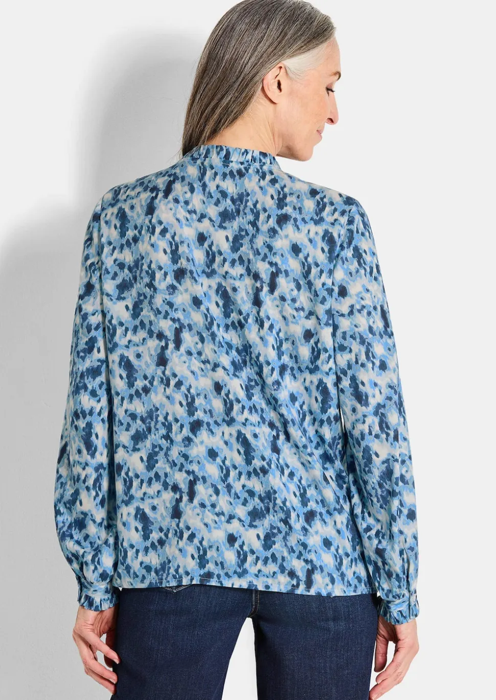 Viskose-Bluse mit Rüschen