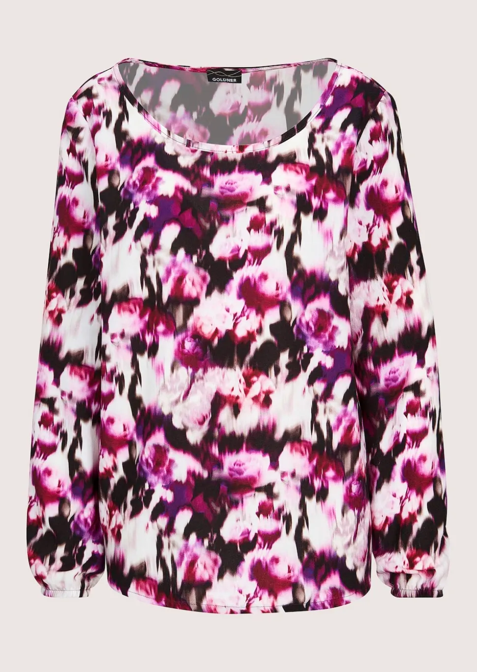 Viskose-Bluse mit Rundhalsausschnitt