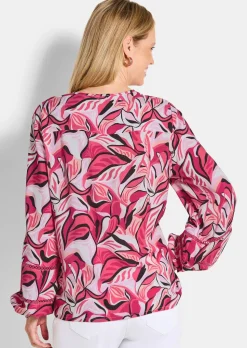 Viskose-Bluse mit Statement-Ärmeln