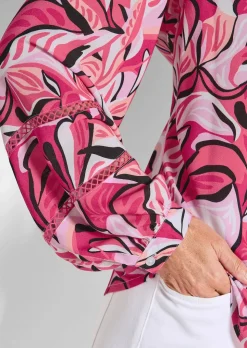Viskose-Bluse mit Statement-Ärmeln