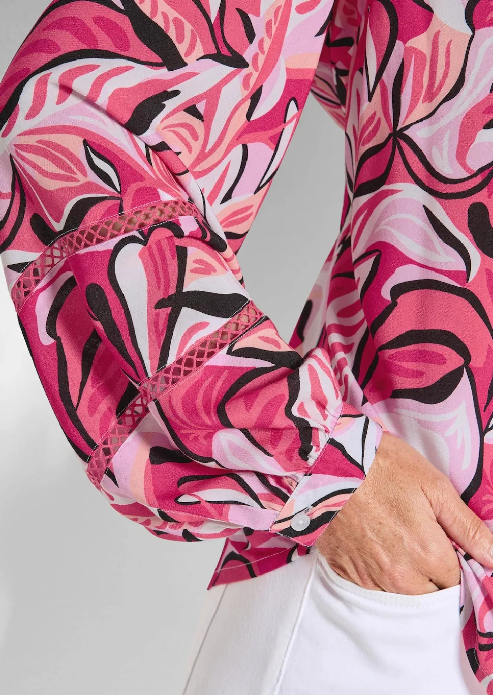 Viskose-Bluse mit Statement-Ärmeln