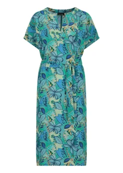 Viskose-Kleid mit Bindegürtel