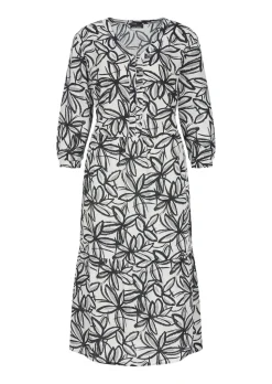 Viskose-Kleid mit V-Ausschnitt