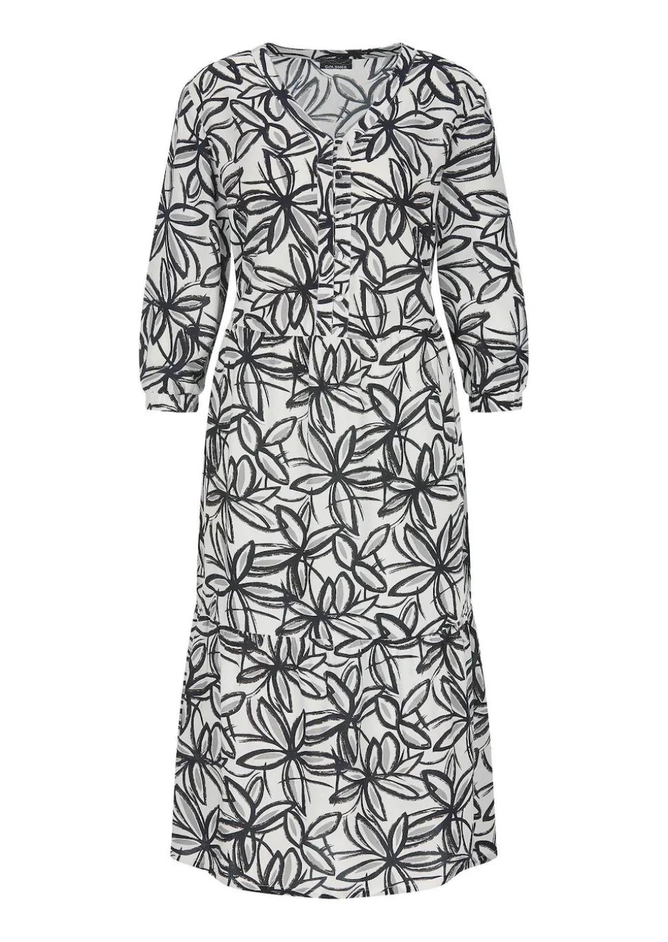 Viskose-Kleid mit V-Ausschnitt